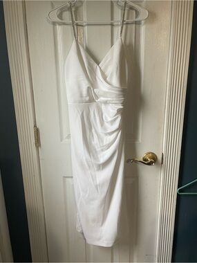 Jules & cleo white dress with rhinestone straps size 2